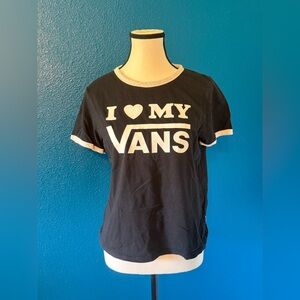 Black & White Vans Ringer Tee- Flawed Large